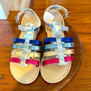 Gymboree toddler size 10 silver sandals, worn once